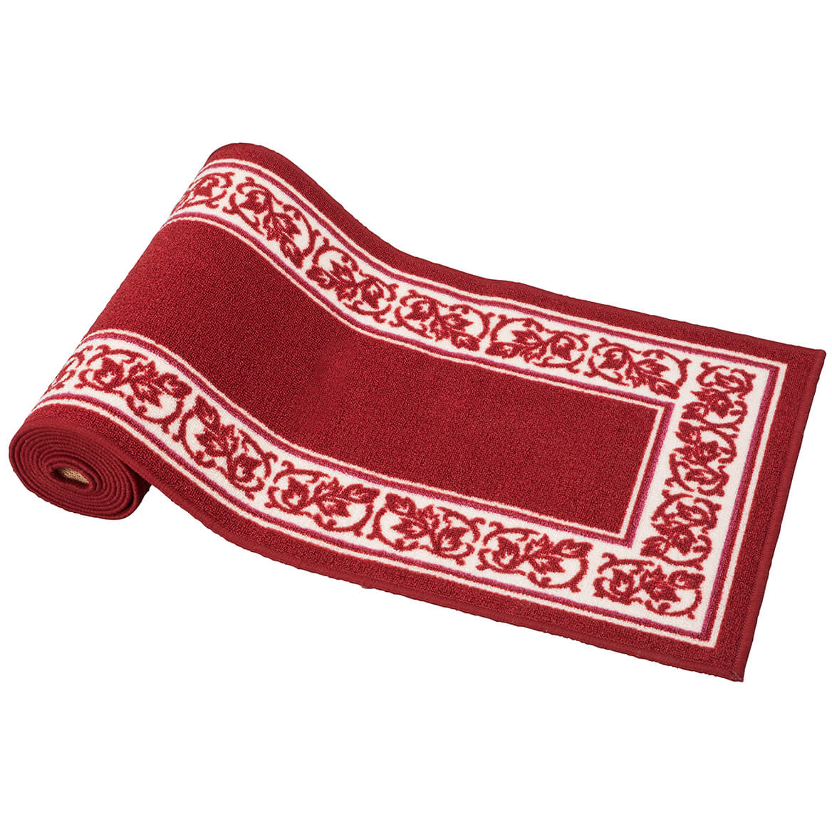 Floral Border Rug 100% Nylon | 5 Sizes, 4 Colours: Blue, Brown, Burgundy, Green | Non-Skid Latex Back, Machine Washable