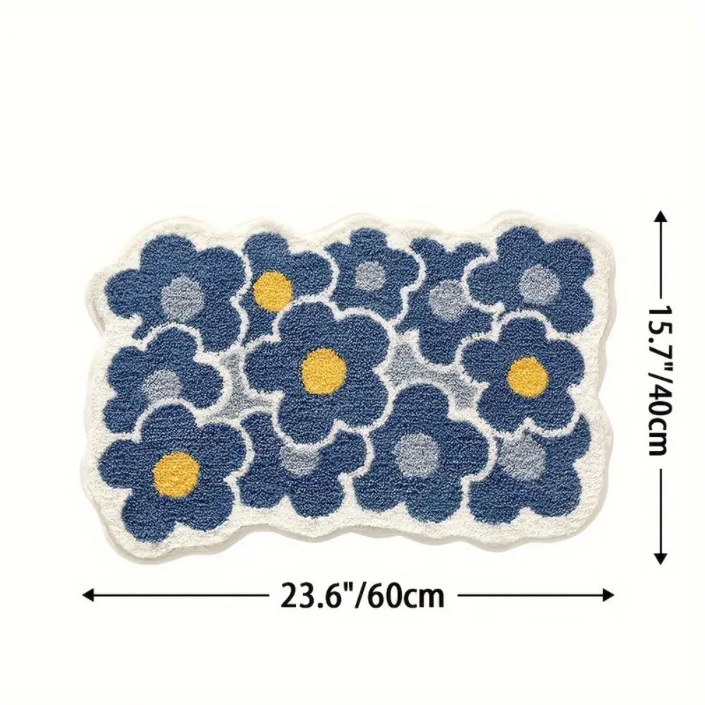 FloralDesign | Non Slip Bath Mat – Ultra-Soft Microfiber, Quick Drying