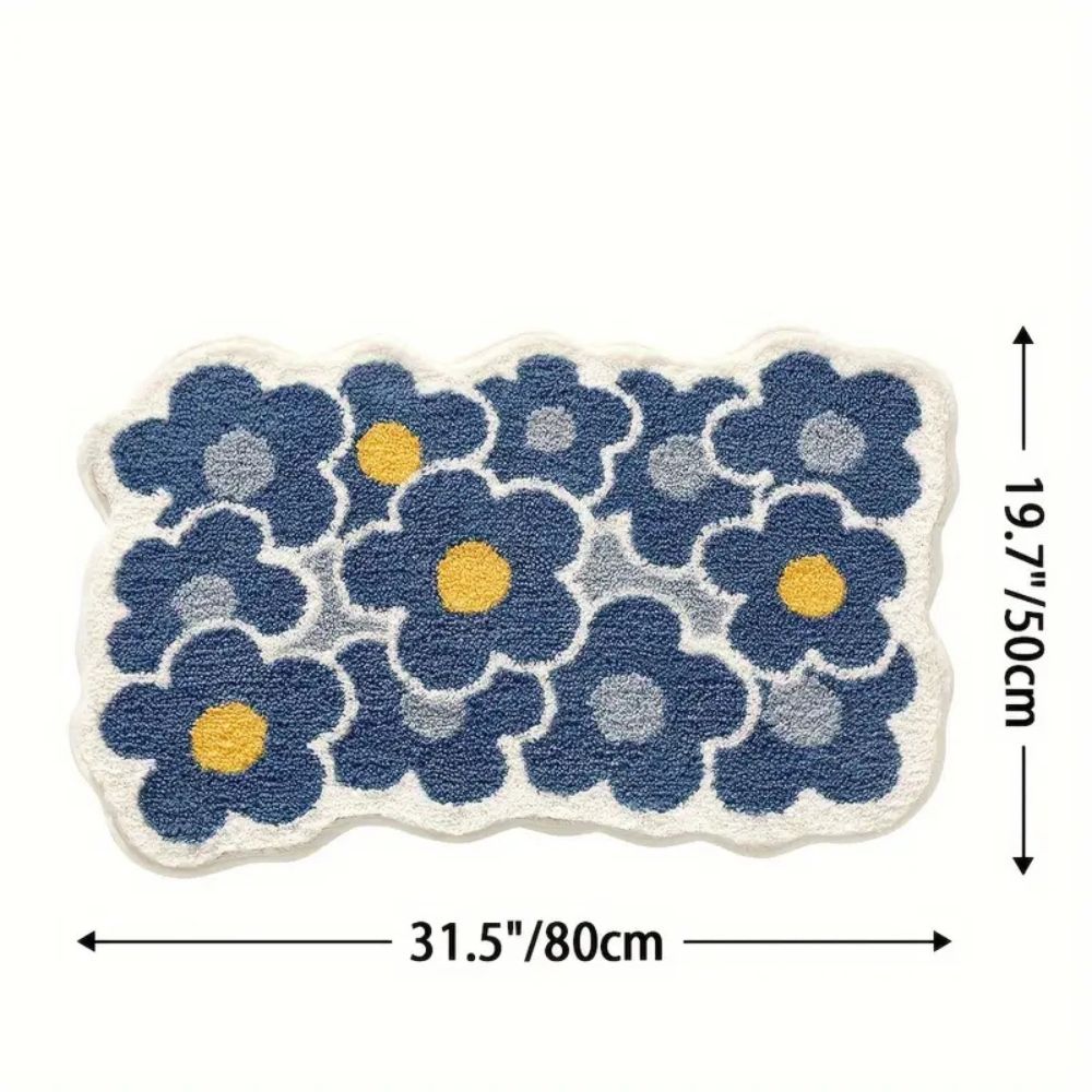 FloralDesign | Non Slip Bath Mat – Ultra-Soft Microfiber, Quick Drying
