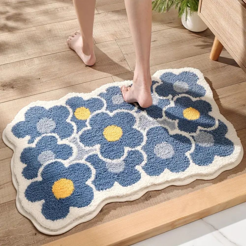 FloralDesign | Non Slip Bath Mat – Ultra-Soft Microfiber, Quick Drying