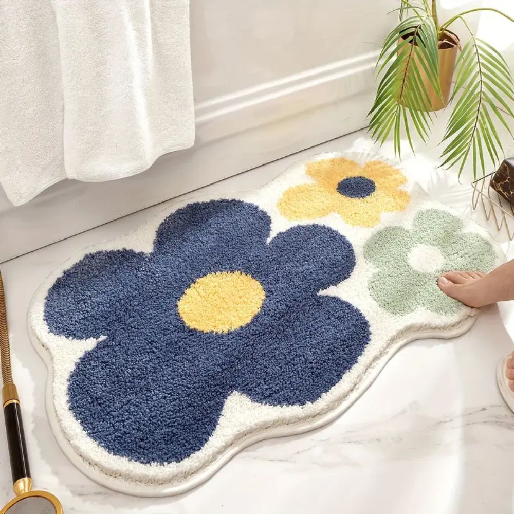 FloralDesign | Non Slip Bath Mat – Ultra-Soft Microfiber, Quick Drying