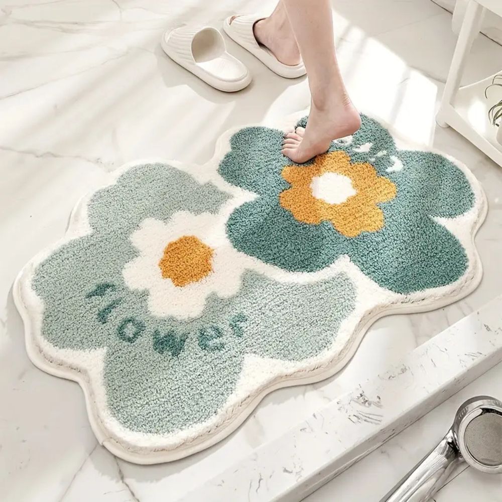 FloralDesign | Non Slip Bath Mat – Ultra-Soft Microfiber, Quick Drying