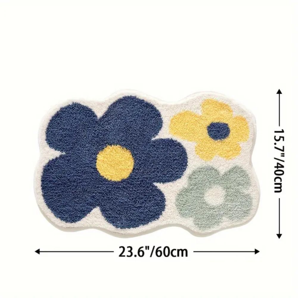 FloralDesign | Non Slip Bath Mat – Ultra-Soft Microfiber, Quick Drying