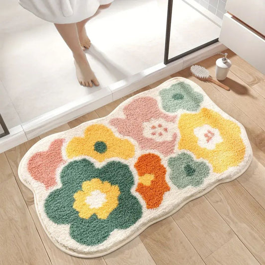 FloralDesign | Non Slip Bath Mat – Ultra-Soft Microfiber, Quick Drying 1