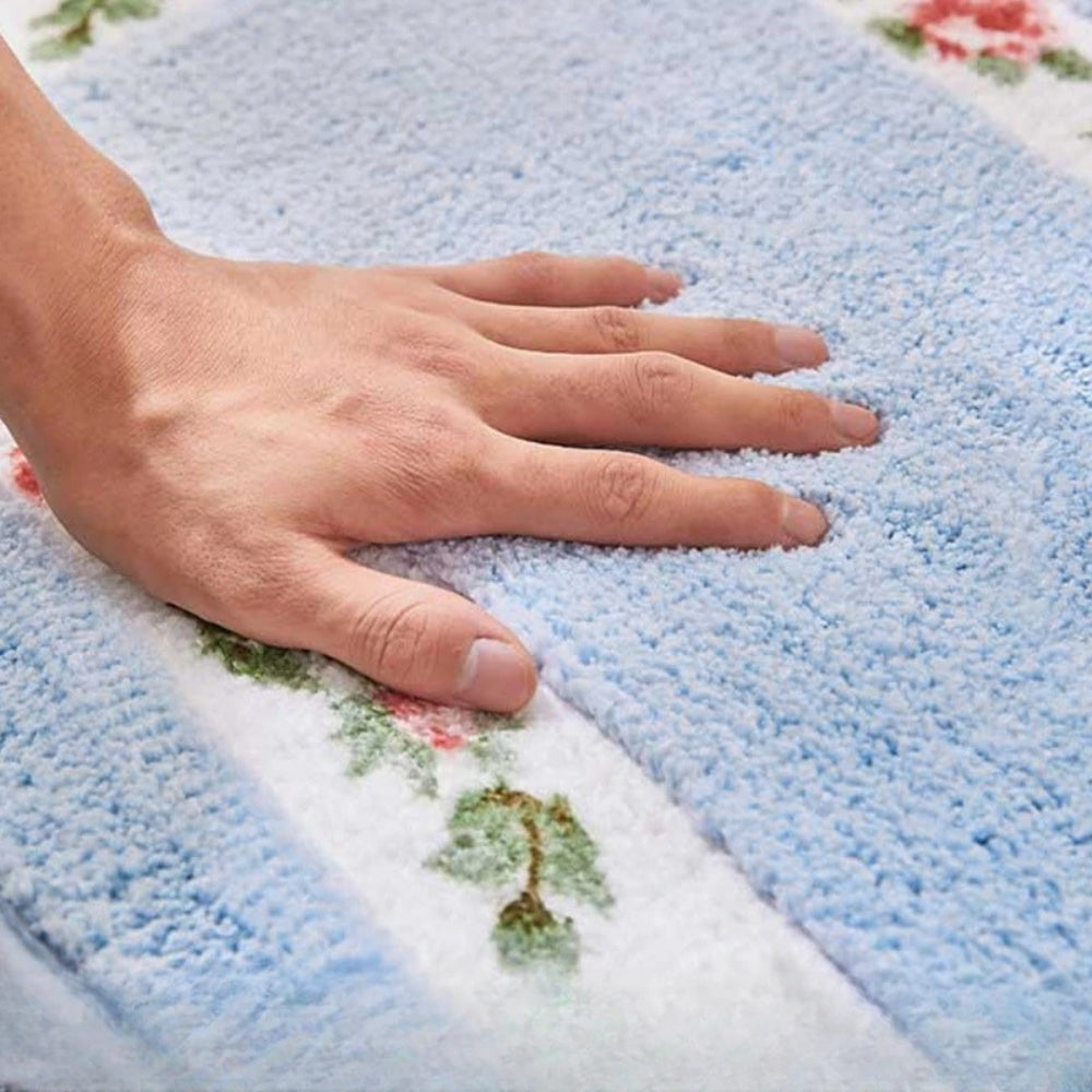 FloralNest | Non Slip Bath Mat – Soft Microfibre Floral Design