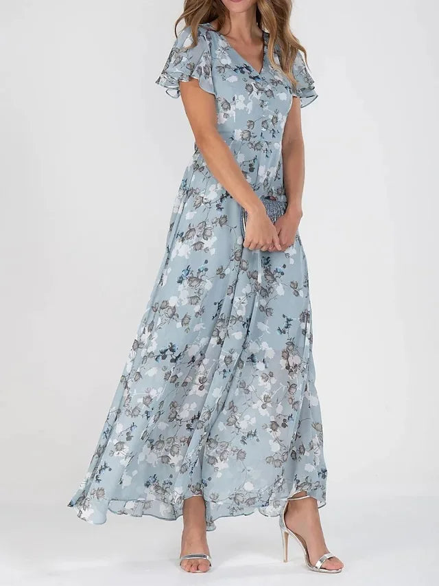 Floral Elegance | Women's Maxi Dress – Lightweight Floral Design 0