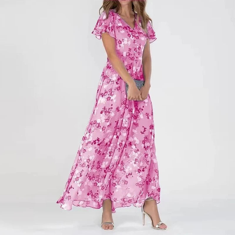 Floral Elegance | Women's Maxi Dress – Lightweight Floral Design 1