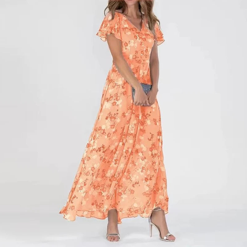 Floral Elegance | Women's Maxi Dress – Lightweight Floral Design 3