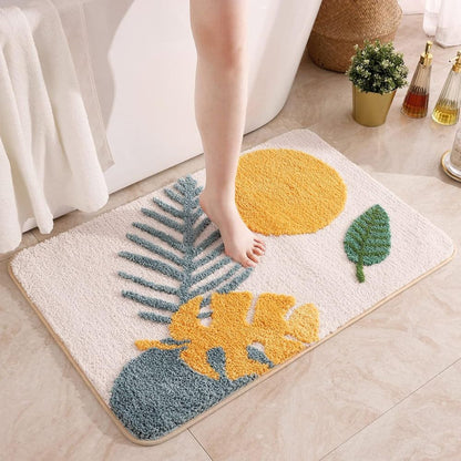 Floral | Non-Slip Bath Mat – Soft Microfiber Design for Bathroom 1