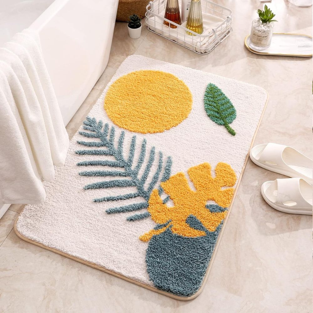 Floral | Non-Slip Bath Mat – Soft Microfiber Design for Bathroom 2