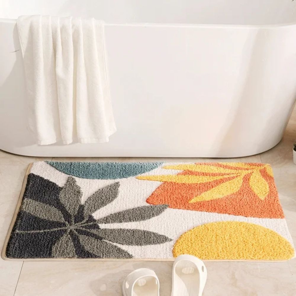 Floral | Non-Slip Bath Mat – Soft Microfiber Design for Bathroom 6