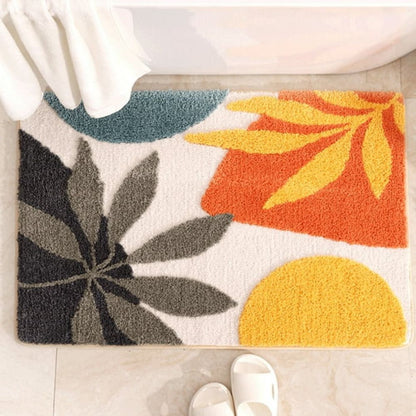 Floral | Non-Slip Bath Mat – Soft Microfiber Design for Bathroom 7