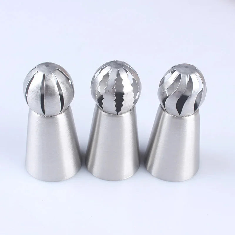 Flower Icing Piping Nozzles | Set Of Three Ball Tips