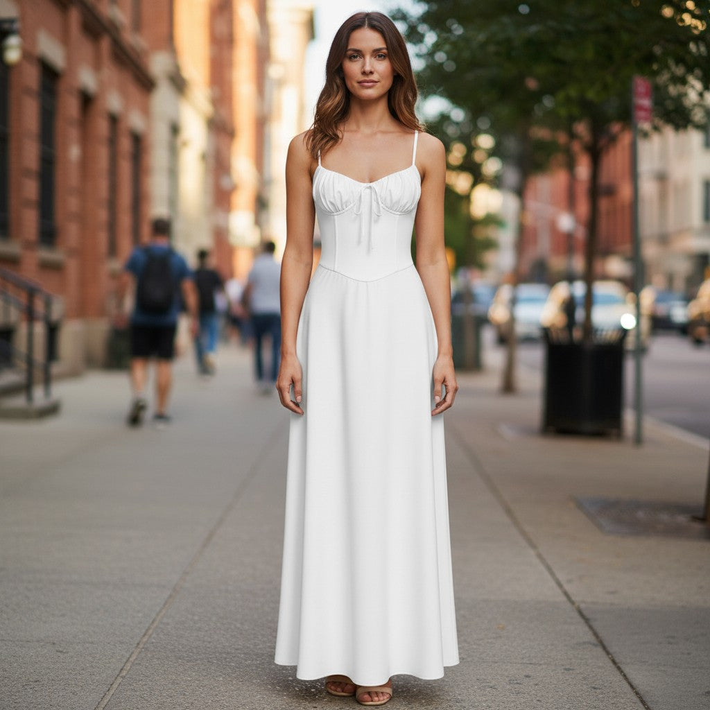 FlowyMax | Women's Maxi Dress - Adjustable Spaghetti Straps for Casual Summer Style