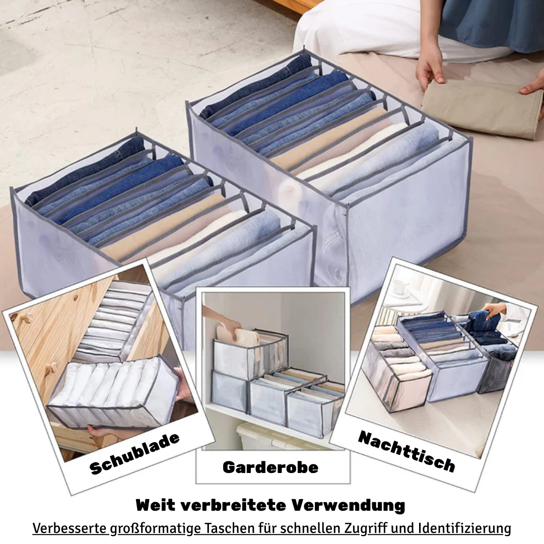 Foldable Drawer Organiser Box Non-Woven Fabric | 7 Compartments, Set of 3 | Space-Saving Storage for Men's Wardrobes