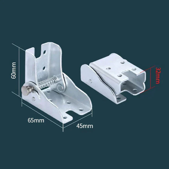 Folding Table Leg Hinge Steel | 90 Degree Spring-Loaded Self-Lock | Rust-Resistant Bracket Holds 120kg for DIY Furniture