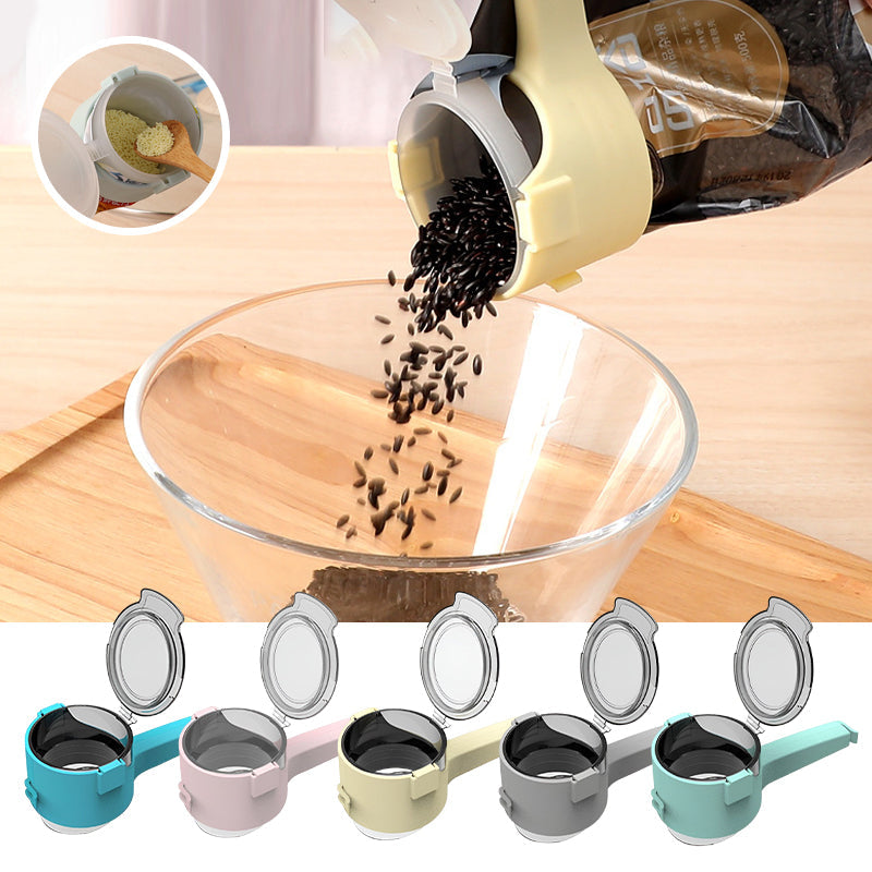 Food Bag Sealing Clips with Pour Spout | Set of 4, Food-Grade PP | Reseal Snack, Cereal & Pantry Bags Without Mess