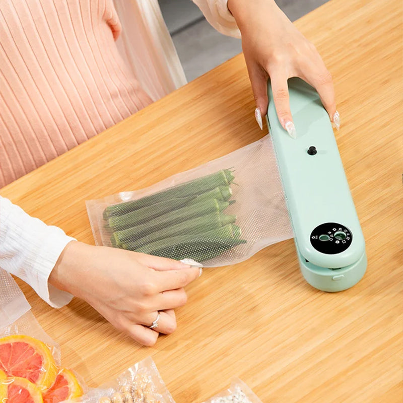 Food Vacuum Sealer ABS Body | One-Touch Vacuum & Seal Modes, 50 Bags Included | Keeps Food Fresh Up to 7x Longer