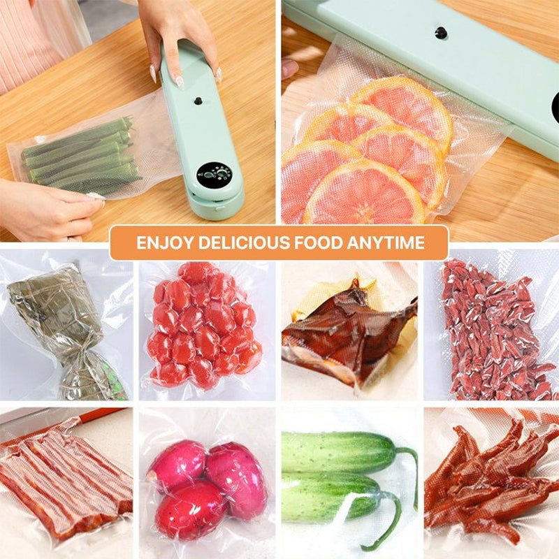 Food Vacuum Sealer ABS Body | One-Touch Vacuum & Seal Modes, 50 Bags Included | Keeps Food Fresh Up to 7x Longer