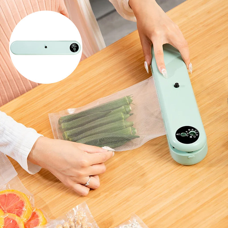 Food Vacuum Sealer ABS Body | One-Touch Vacuum & Seal Modes, 50 Bags Included | Keeps Food Fresh Up to 7x Longer