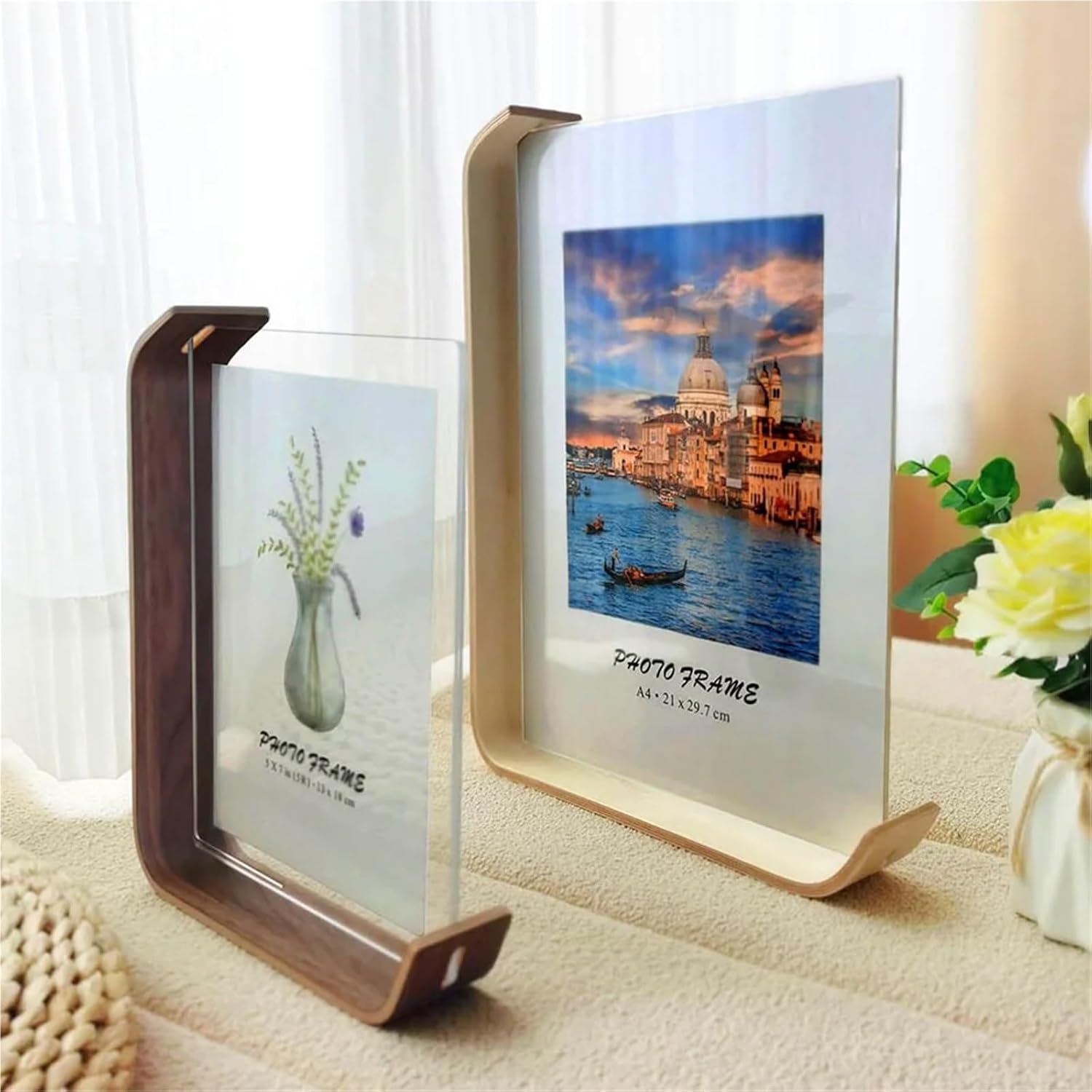 FrameDouble | Acrylic Wood Photo Frame - Double-Sided Display