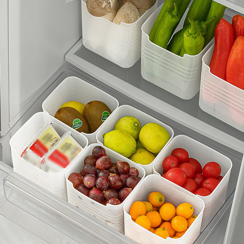 Fridge Door Storage Box Set, Plastic | Hook-On Design, No Tools Needed | Set of 6 for Fridge, Drawer & Pantry Organisation