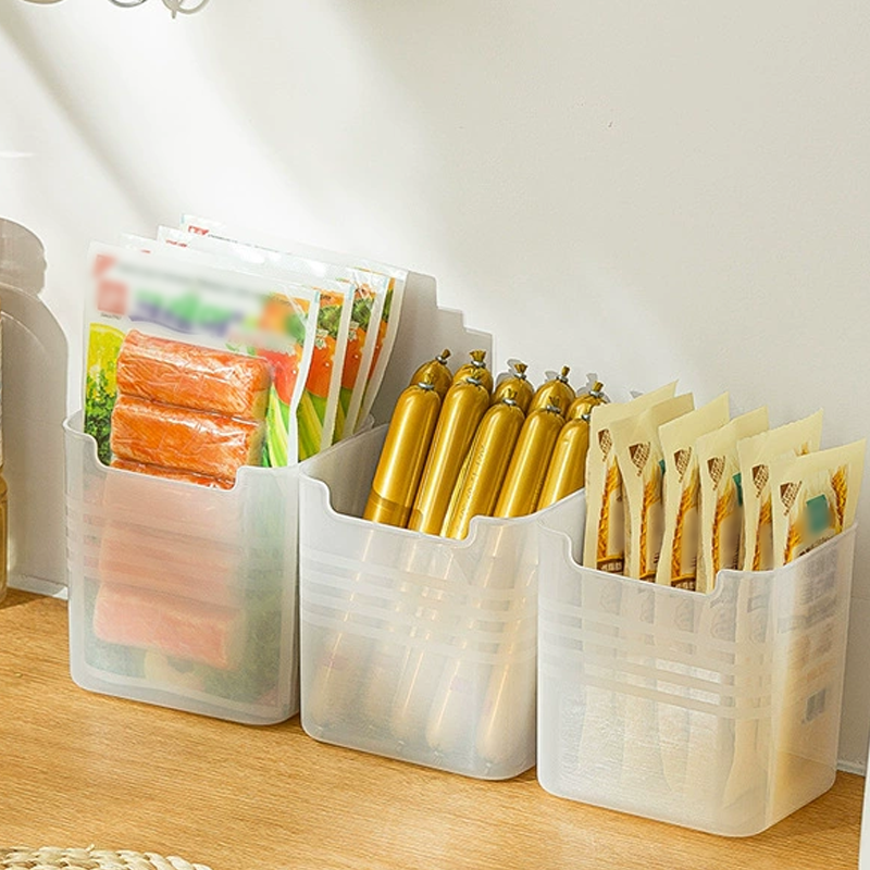Fridge Door Storage Box Set, Plastic | Hook-On Design, No Tools Needed | Set of 6 for Fridge, Drawer & Pantry Organisation