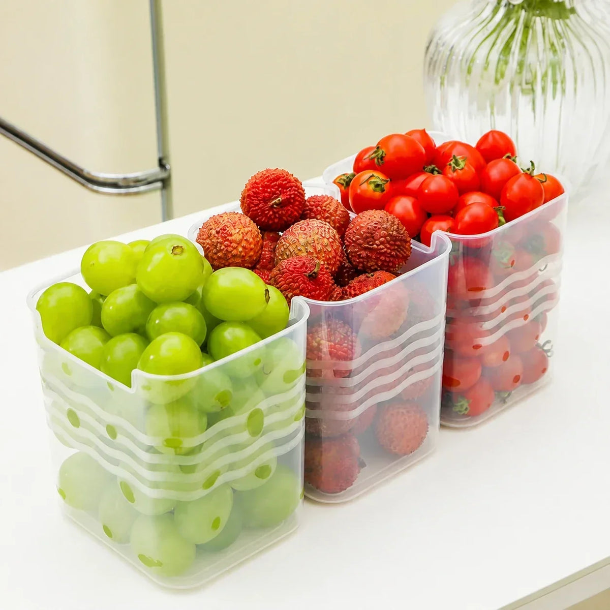 Fridge Door Storage Containers, Food-Safe Plastic | Set of 5 Stackable Bins, Open-Top Access | Organise Fridge Shelves Fast