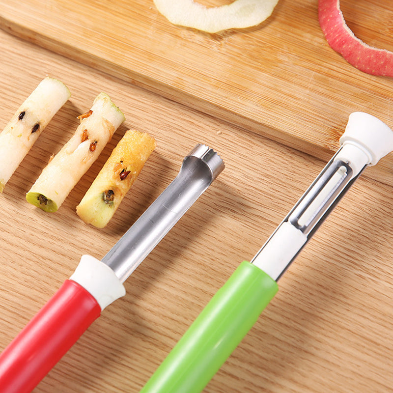 Fruit Peeler and Corer Stainless Steel | Curved Blade with Built-In Corer | Quick, Mess-Free Fruit Prep Tool Today
