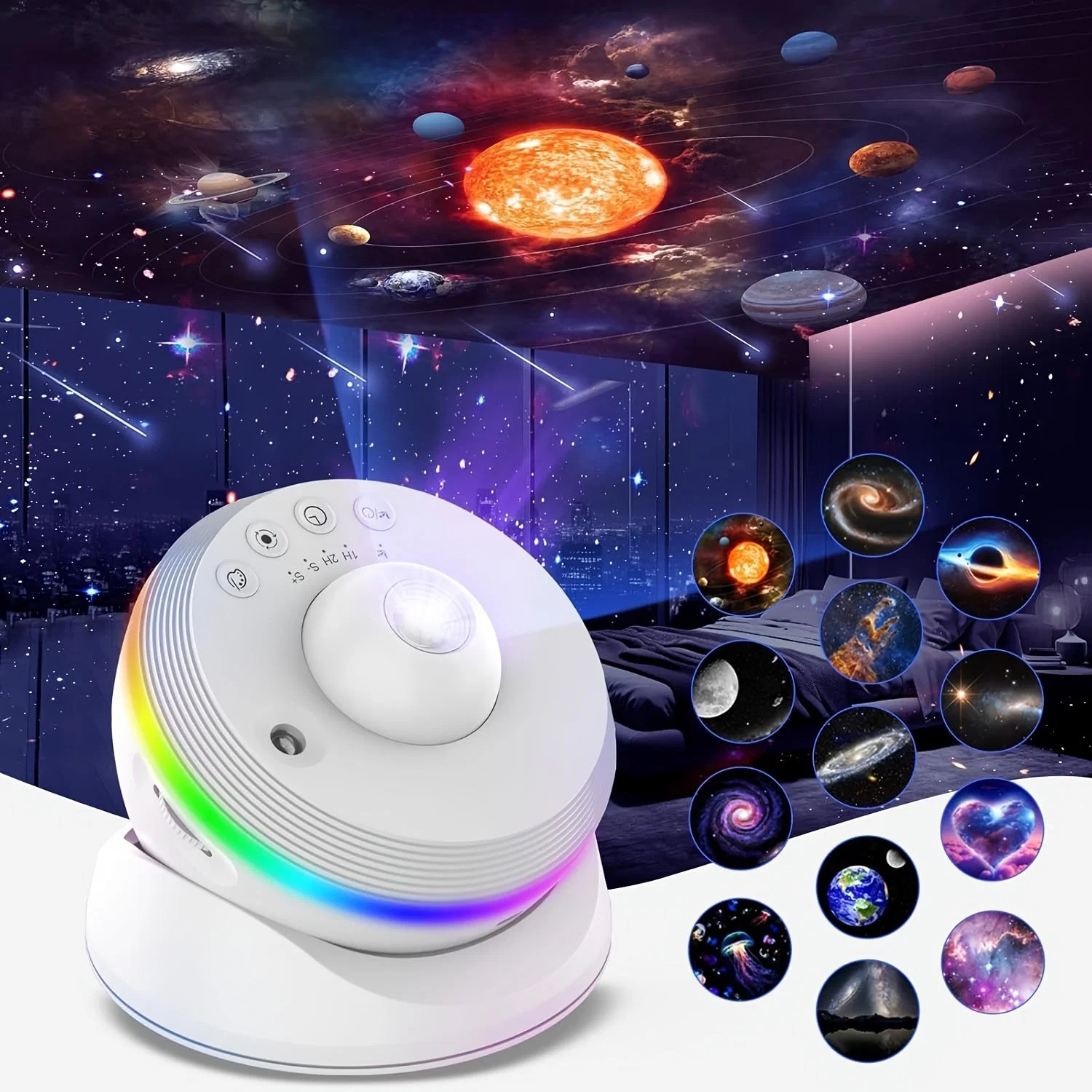 Galaxy Projector | 360 Degree Rotation, Colour Light Ring