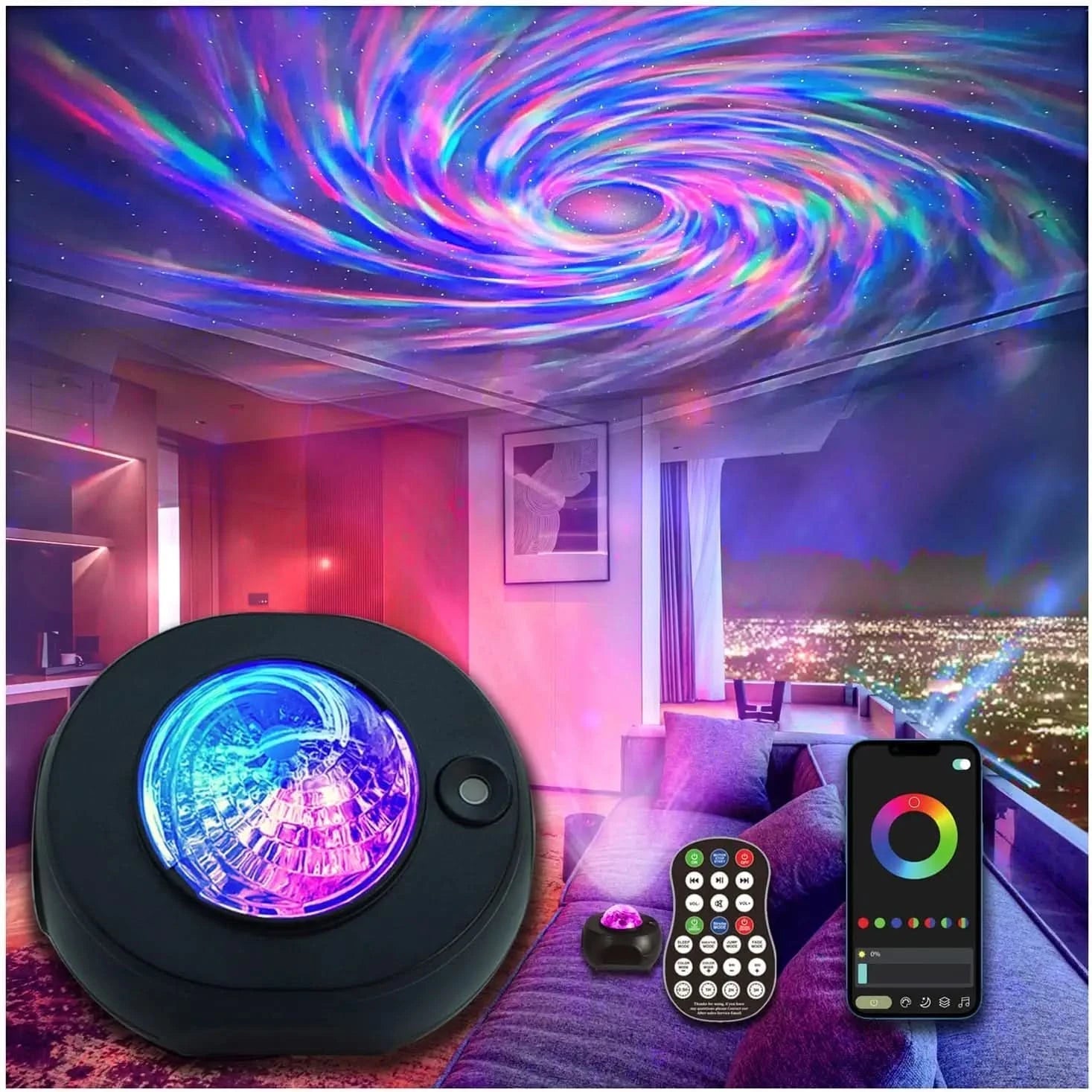 Galaxy Projector Night Light USB Powered App Control 1