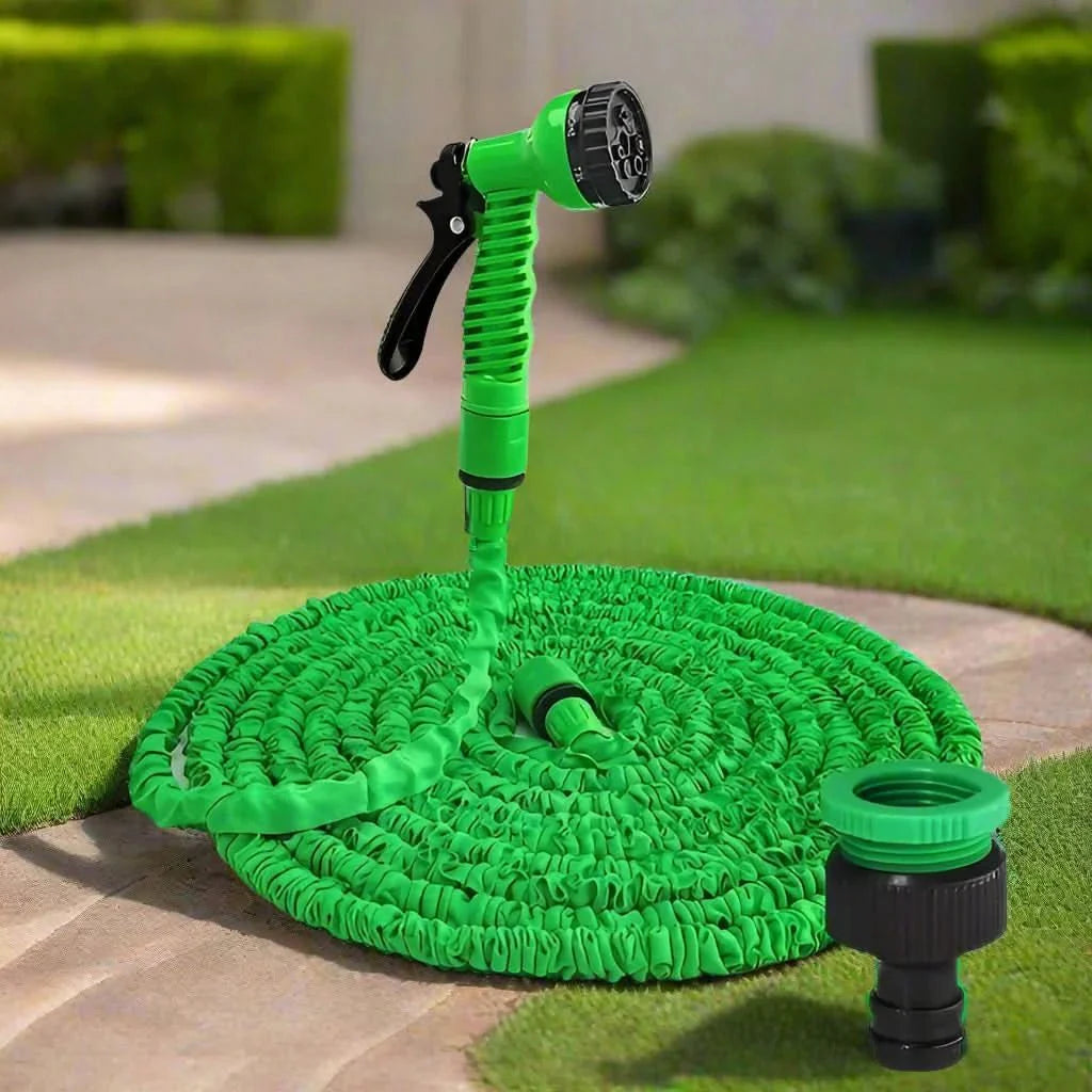 Garden Hose Pipe | Multi-Pattern Spray Gun, Tap Adaptor