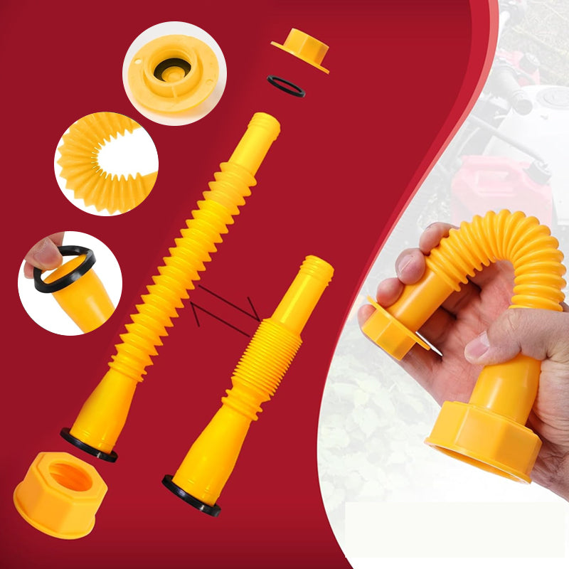Gas Can Spout Replacement HDPE | Flexible Nozzle & Anti-Spill Cap | Fits Most Oil Cans, Leak-Free Seal, No Drilling Needed