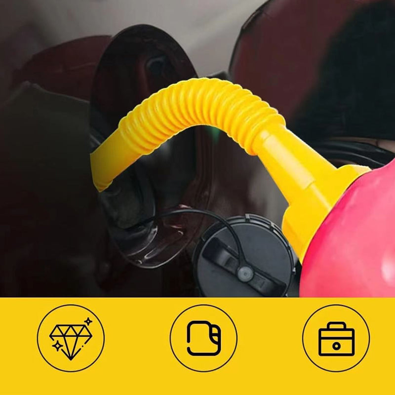 Gas Can Spout Replacement HDPE | Flexible Nozzle & Anti-Spill Cap | Fits Most Oil Cans, Leak-Free Seal, No Drilling Needed