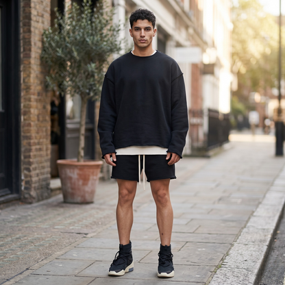 Men's Sweat Shorts – Cotton Knit, Fleece-Lined, Adjustable Waist