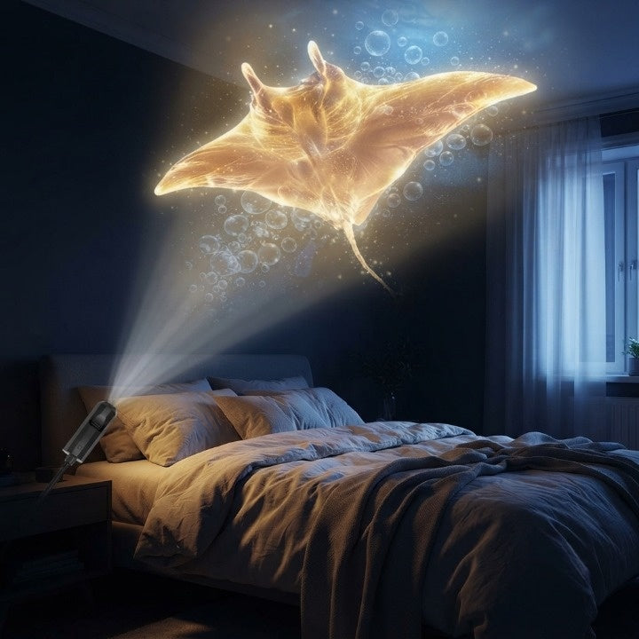 LED Star Projector | 10 Projection Inserts, 360° Rotatable Head | USB Plug-and-Play Galaxy Ocean Bedroom Night Light 3