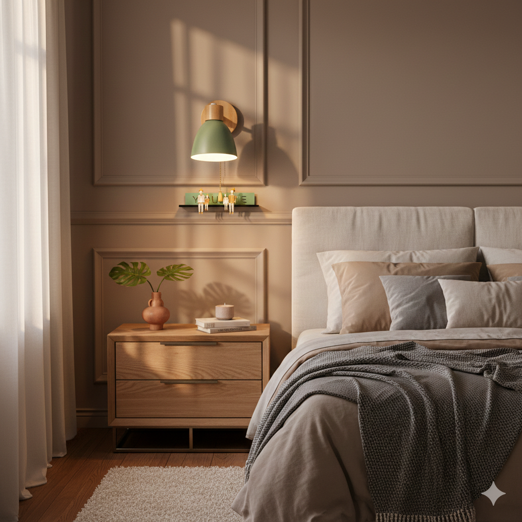 Modern Minimalist Wooden Cone LED Wall Sconce | 1-Light Lasson Living