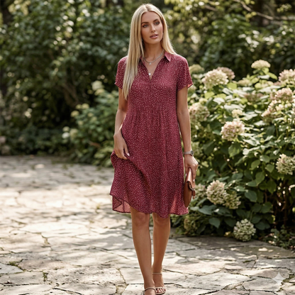 Eleanor | Women's Summer Dress - Airy Fabric with Micro Dot Print