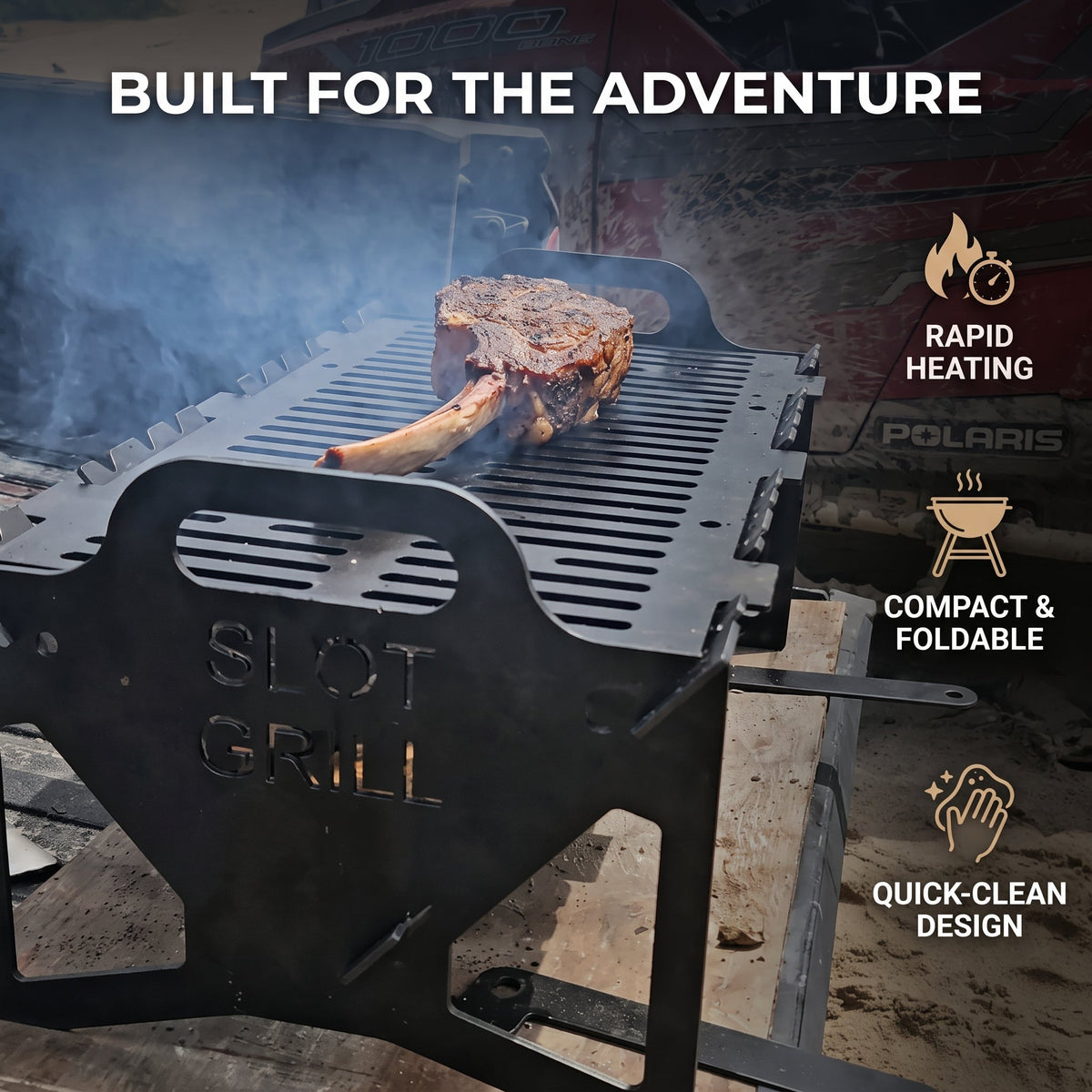 Foldable BBQ Grill Stainless Steel Grate | Portable Design for Tailgate, Camping & Apartments | Fast Preheat & Easy Cleanup 7