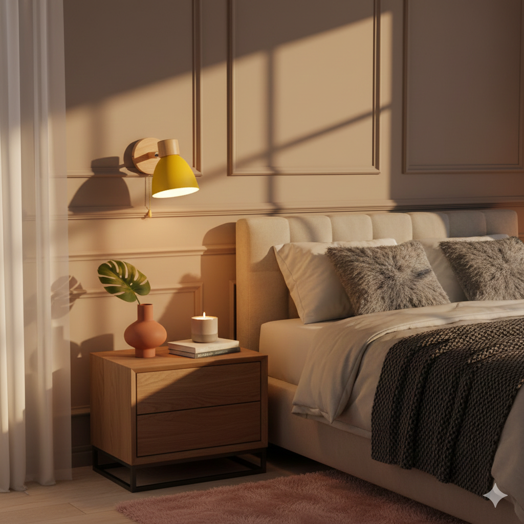 Modern Minimalist Wooden Cone LED Wall Sconce | 1-Light Lasson Living