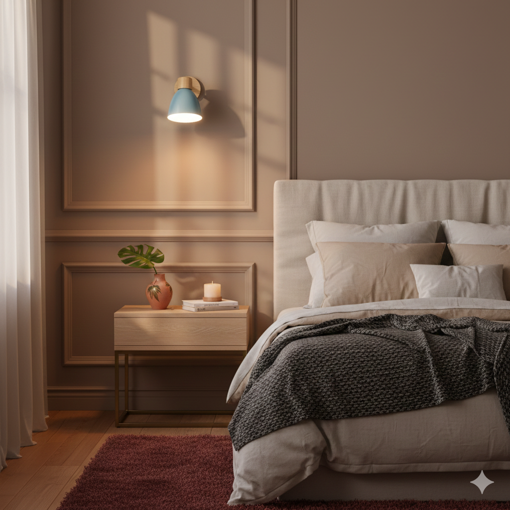 Modern Minimalist Wooden Cone LED Wall Sconce | 1-Light Lasson Living