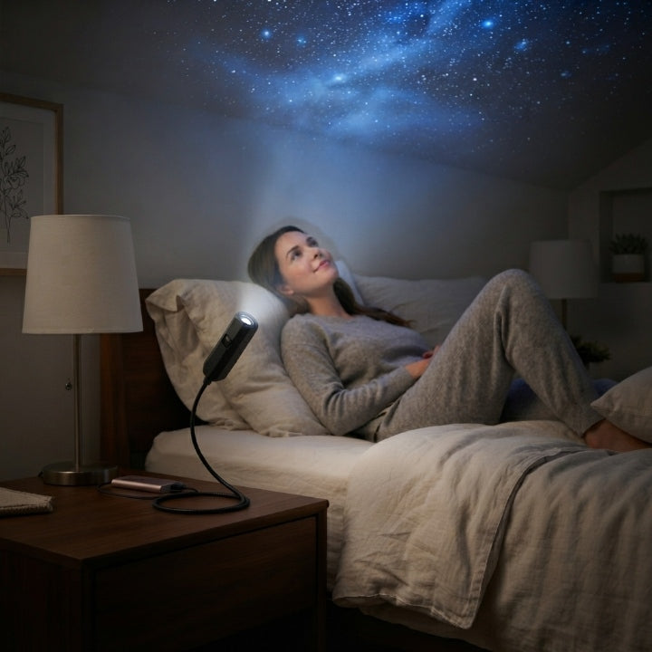 LED Star Projector | 10 Projection Inserts, 360° Rotatable Head | USB Plug-and-Play Galaxy Ocean Bedroom Night Light 2