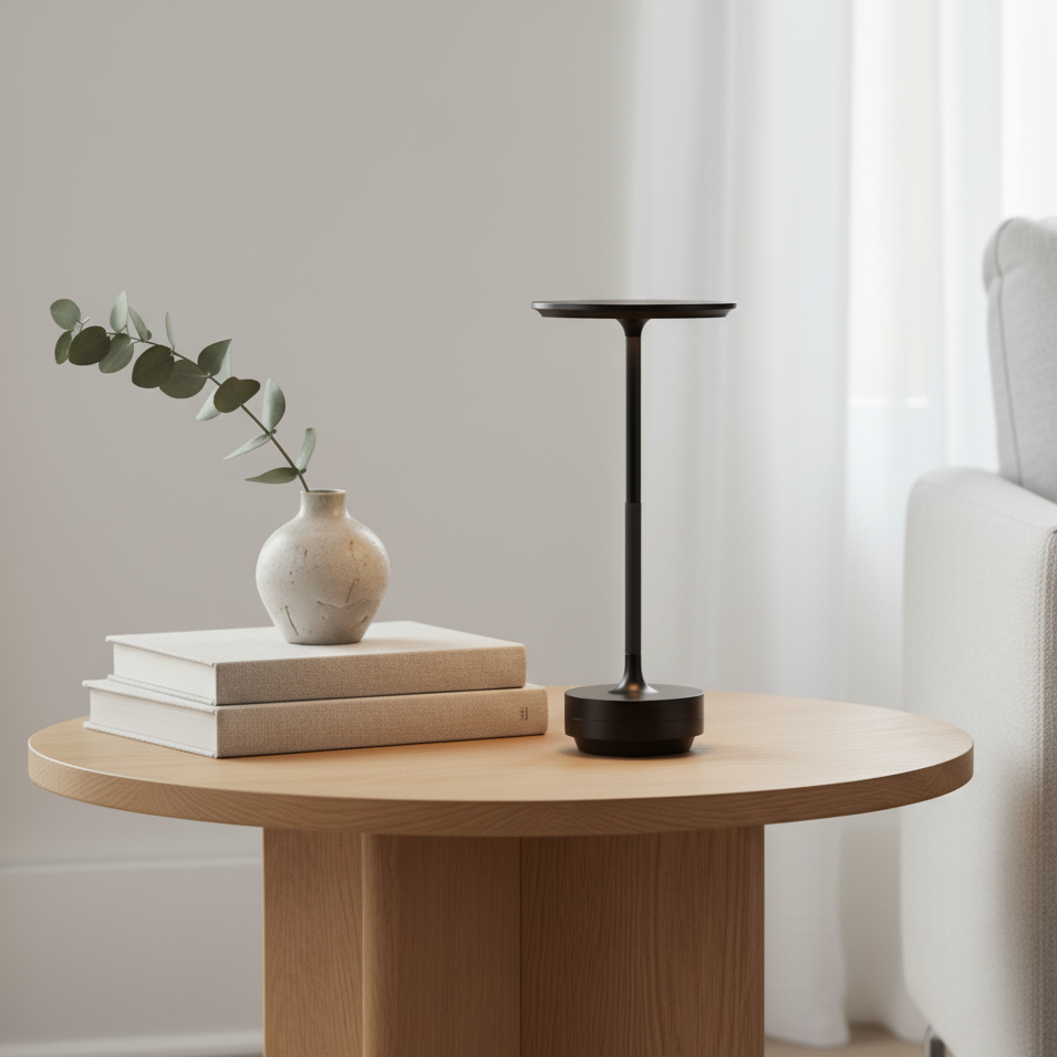 Cordless LED Table Lamp, Aluminium Alloy, Ø13 x 27.5 cm | Touch Dimming, Black, Gold or Degree | 48-Hour Battery Life 1