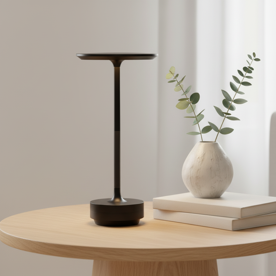 Cordless LED Table Lamp, Aluminium Alloy, Ø13 x 27.5 cm | Touch Dimming, Black, Gold or Degree | 48-Hour Battery Life 2