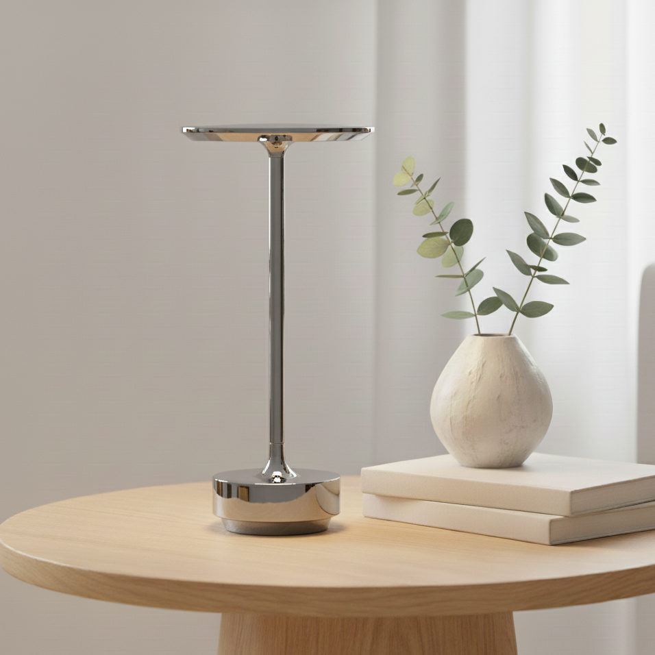 Cordless LED Table Lamp, Aluminium Alloy, Ø13 x 27.5 cm | Touch Dimming, Black, Gold or Degree | 48-Hour Battery Life 4