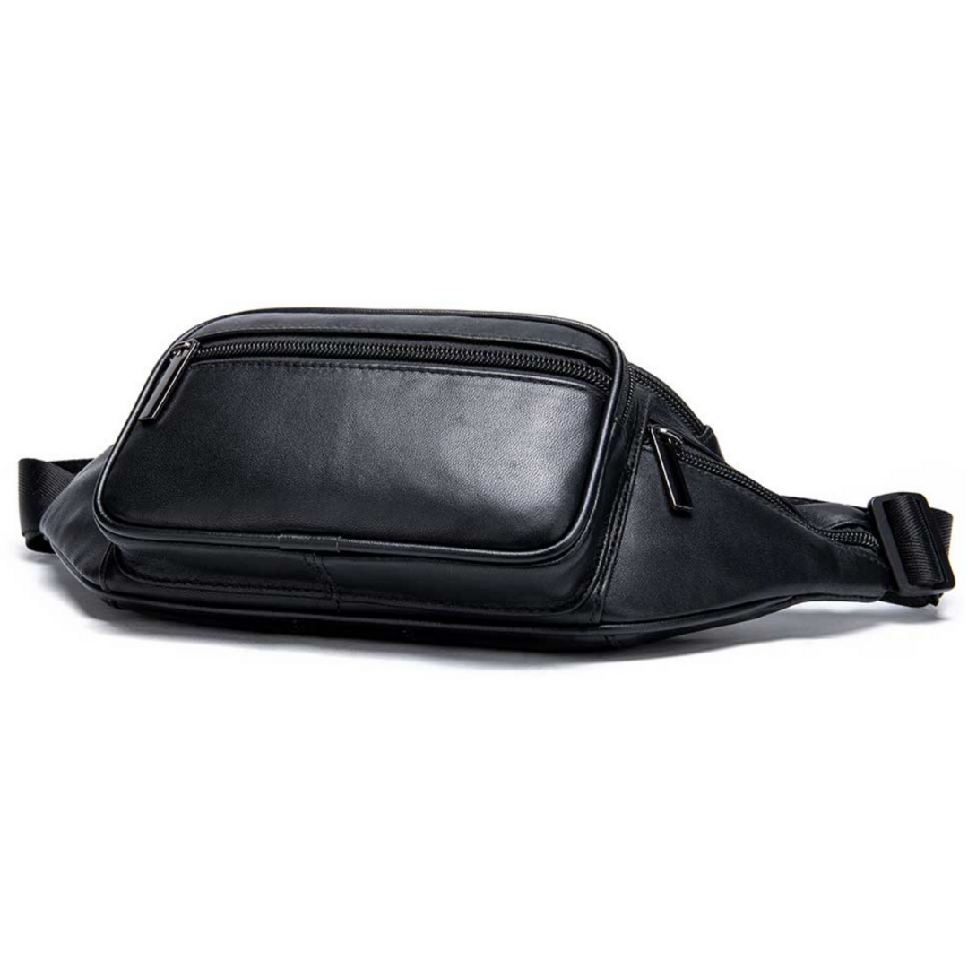 Genuine Leather | Men's Crossbody Bag - Multiple Compartments & Adjustable Strap