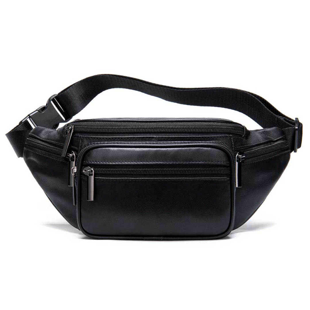 Genuine Leather | Men's Crossbody Bag - Multiple Compartments & Adjustable Strap