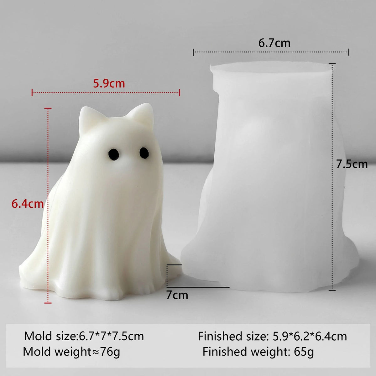 Ghost Candle Silicone Mould | Halloween Decoration Design | Flexible Reusable Mould for Wax, Resin and Soap Crafts