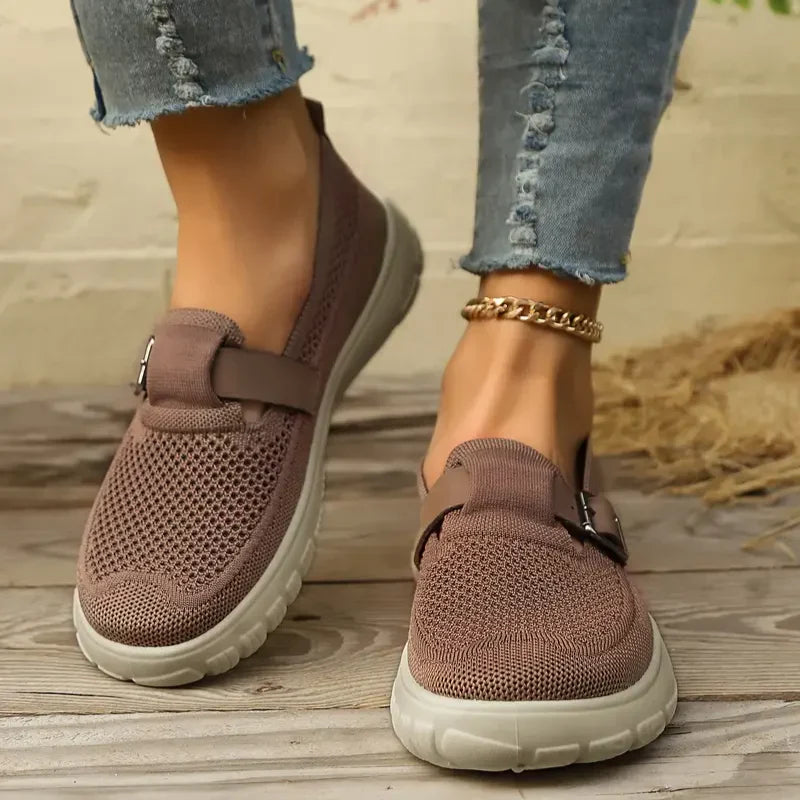 Gina | Slip-On Sneakers – Breathable Knitted Mesh With Stylish Strap