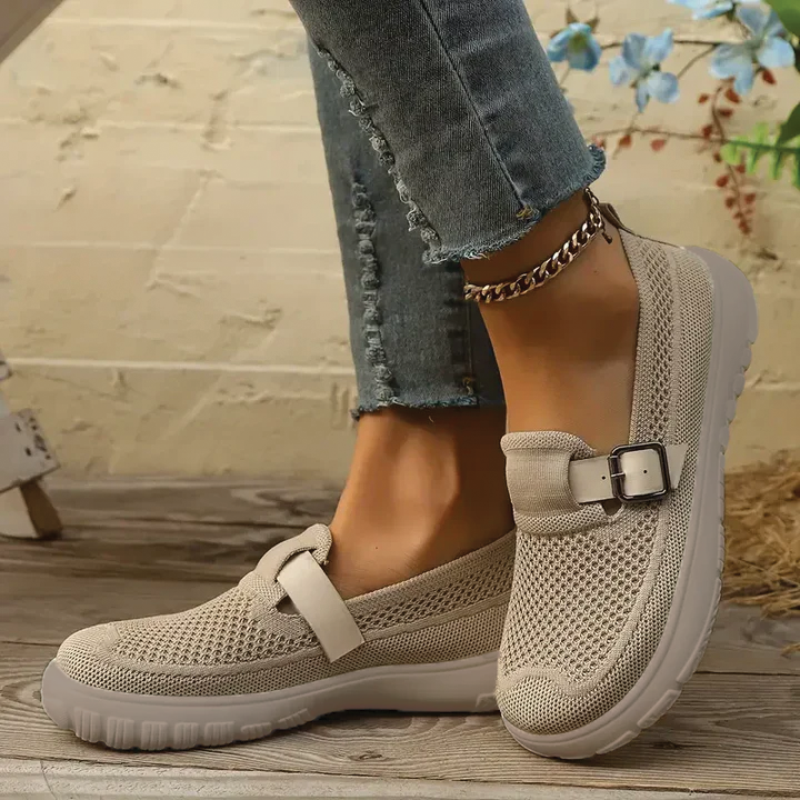 Gina | Slip-On Sneakers – Breathable Knitted Mesh With Stylish Strap